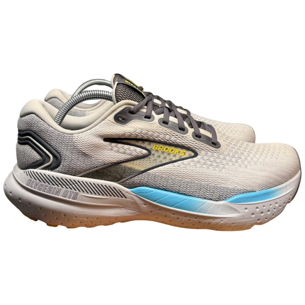 Brooks Glycerin GTS 21 Men 11.5 Sneakers Coconut Forged Iron Yellow Running Shoe - Picture 4 of 14